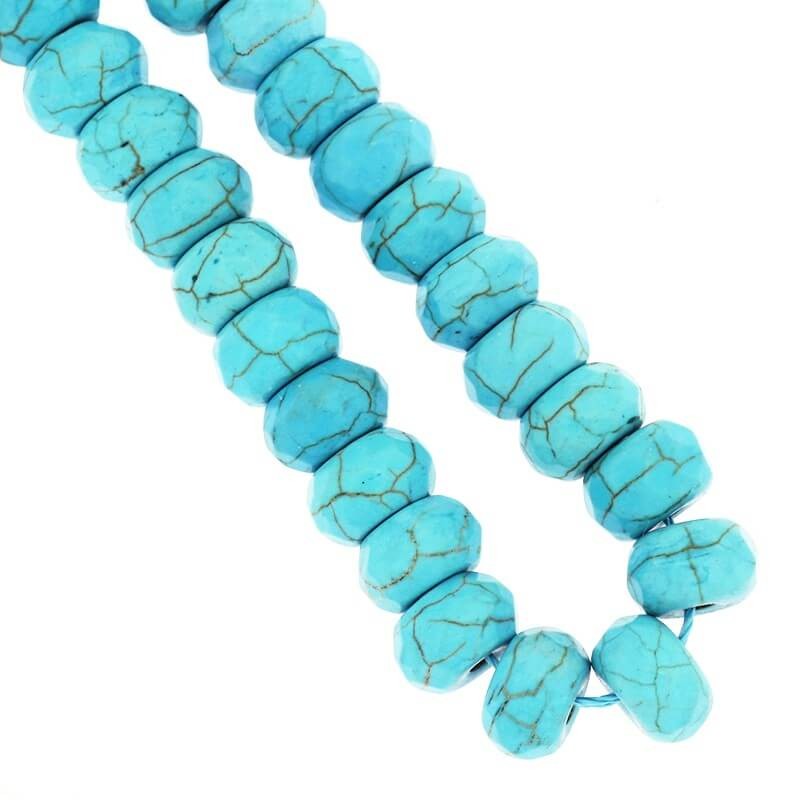 Howlite turquoise faceted 10x6mm 10pcs KAO1007