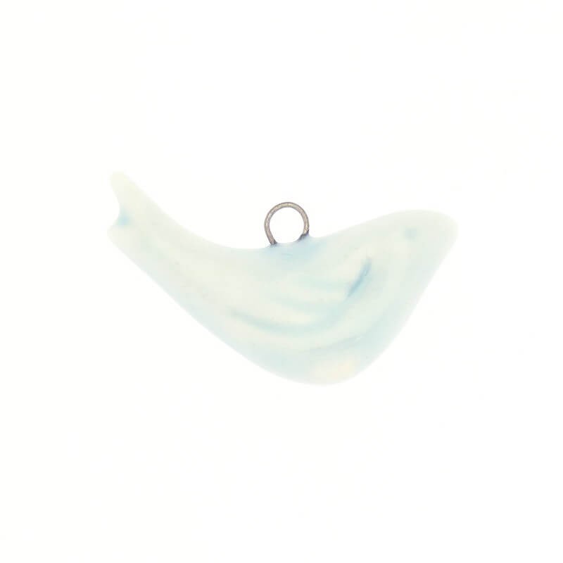 Porcelain pendants for jewelry blue birds 30x16x4mm 1pc CIN65