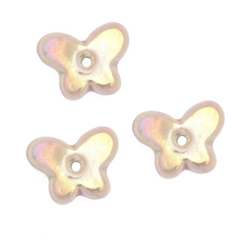 Ceramic butterfly beads pink pearl 30x24mm 1pc CIN13