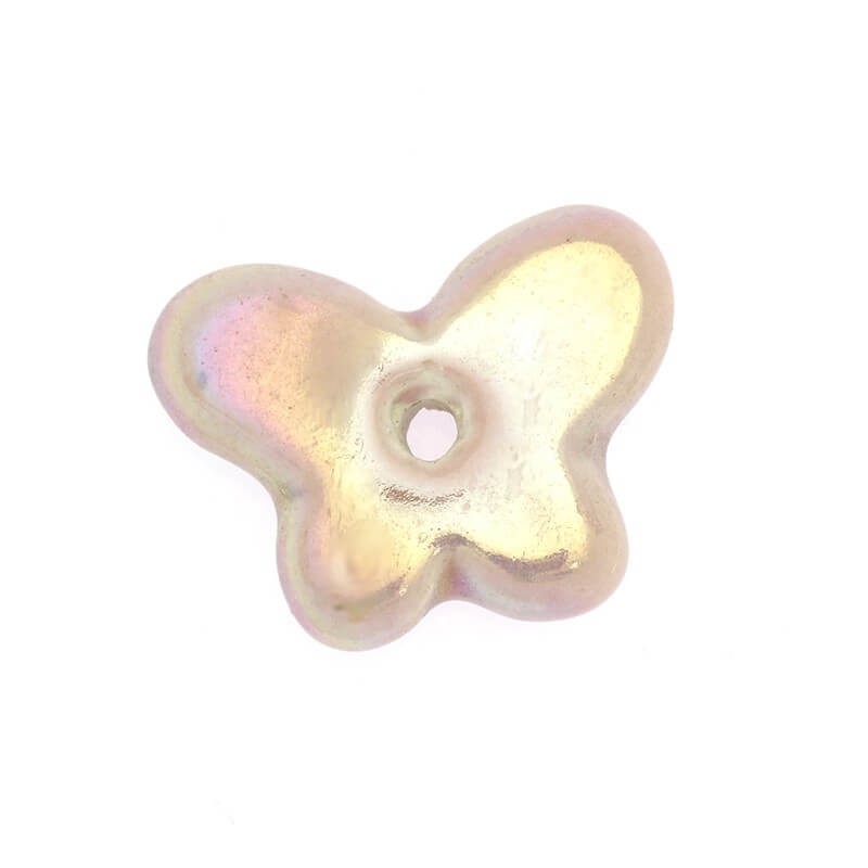Koraliki ceramiczne motylki różowe perłowe 30x24mm 1szt CIN13