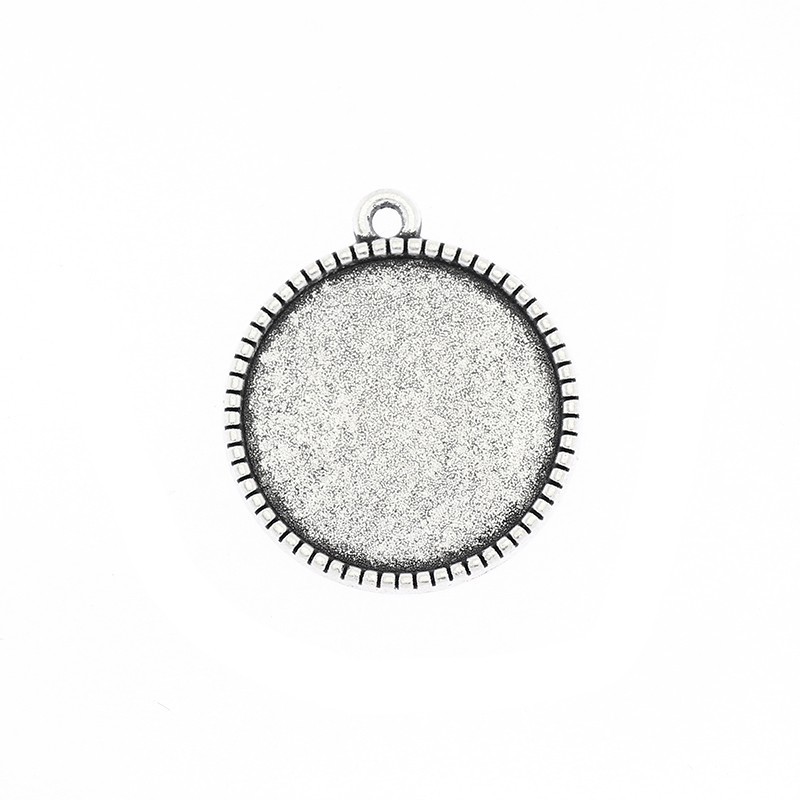 Medallion base for cabochon 20mm antique silver 24x22x2mm 2pcs OKWI20AS2A