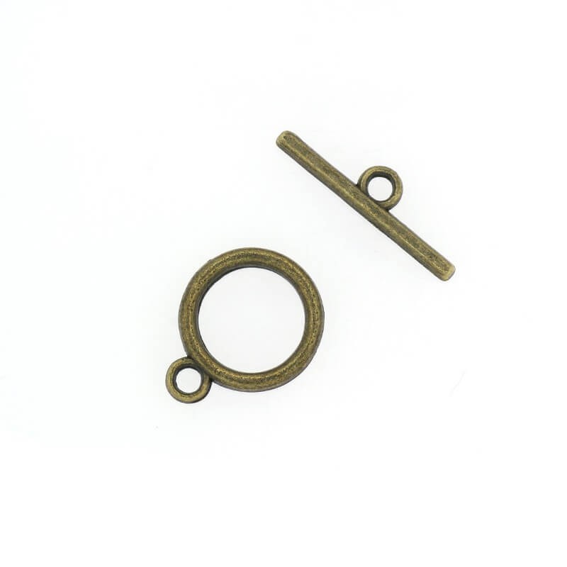 Toggle clasp for bracelets simple antique bronze 2pcs SH005