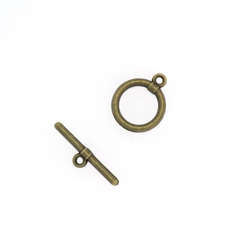 Two-piece straight toggle clasp, antique bronze, 2 pcs. SH016