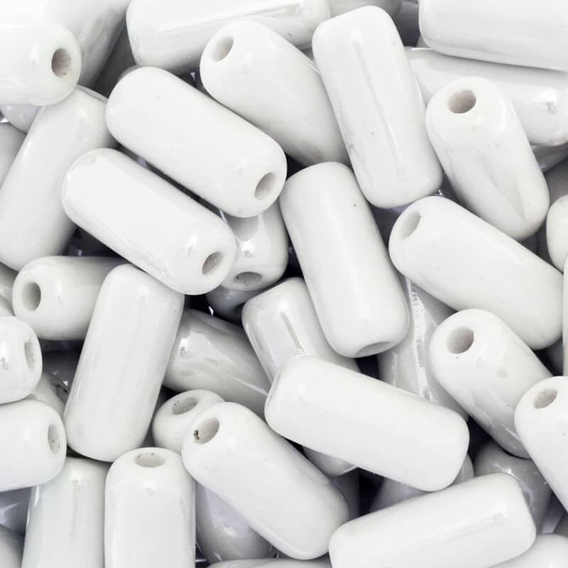 Ceramic rollers beads 20mm white 1pc CIN37