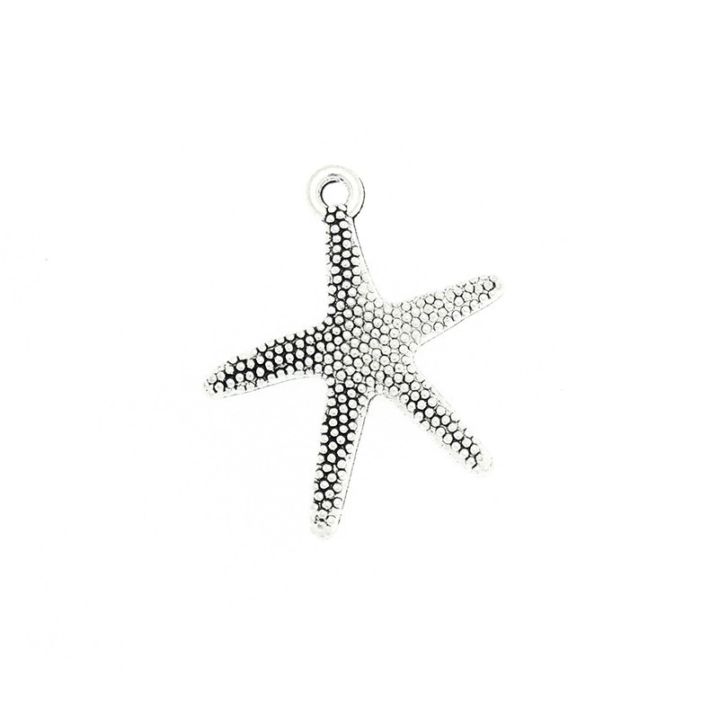 Sea starfish bracelets pendants antique silver 26x22x4mm 4pcs AAS879