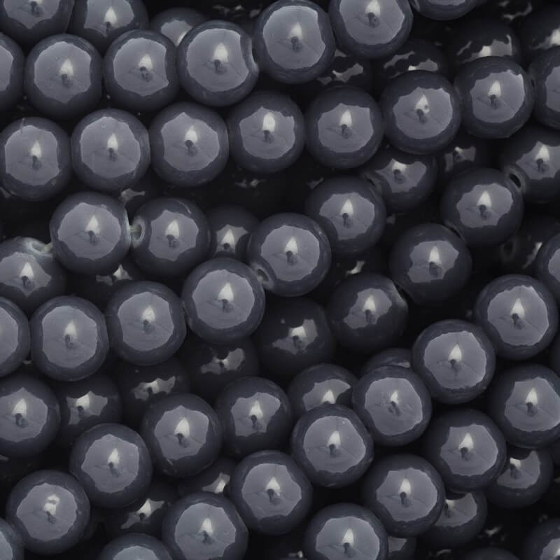 Glass beads 8mm Milky 104 dark gray SZTP0820