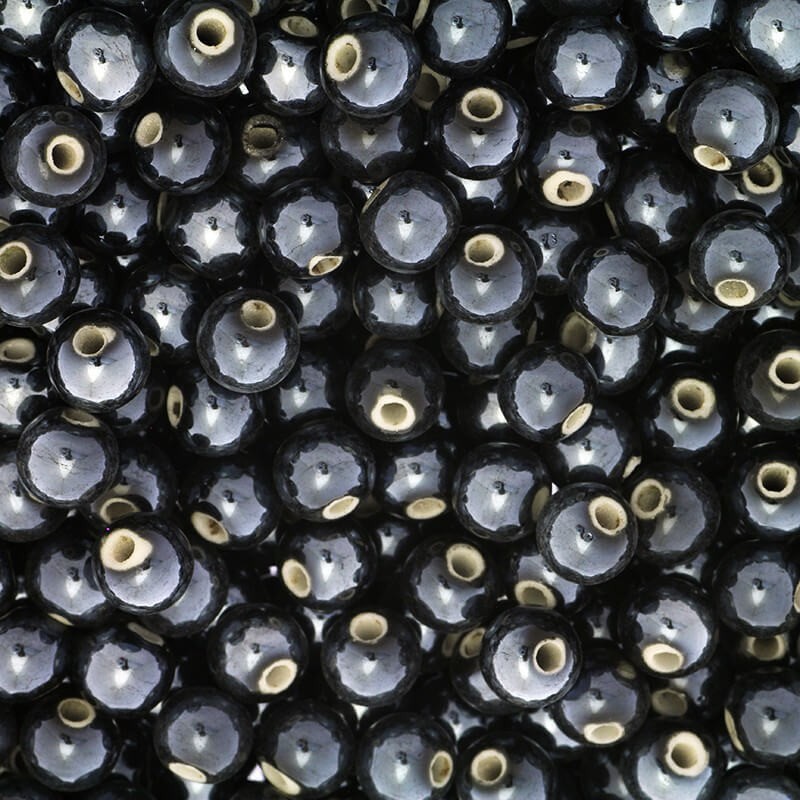 Ceramic beads / balls 8mm black 3pcs CKU08S06E