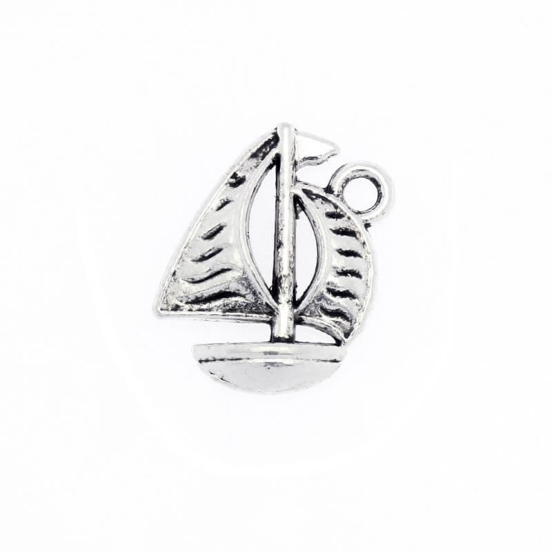 Sailboat charms, 4 pcs, antique silver 16x12mm AAS950