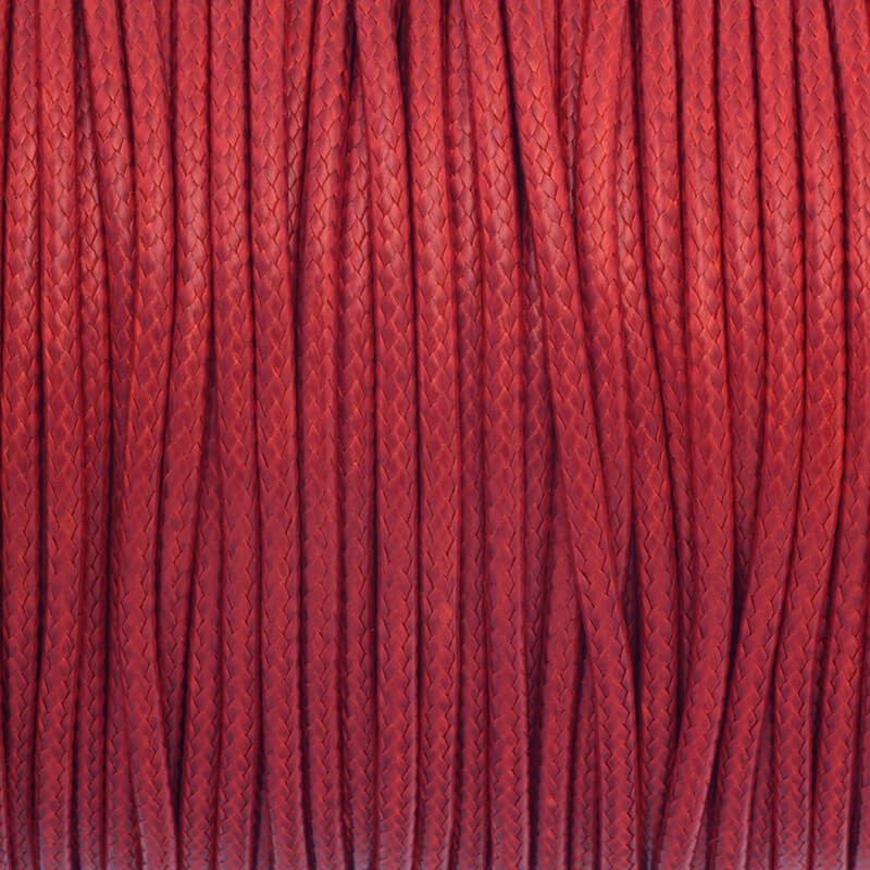 Sznurek jubilerski 2mm ciemna czerwień poliamidowy plecionka 2m PW2MM06