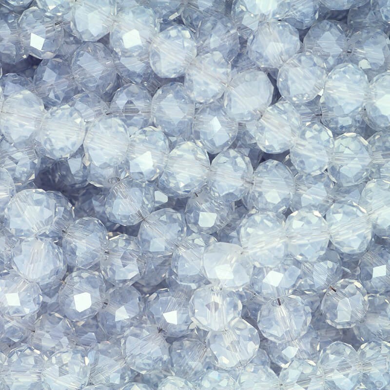 8x6mm crystal beads, faceted beads 70pcs light gray iridescent SZSZOP0805N