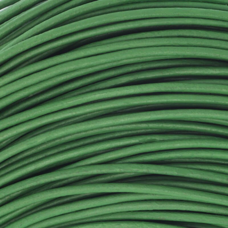 Rzemień skórzany 2mm zielony ze szpuli 1m RZ20Z01