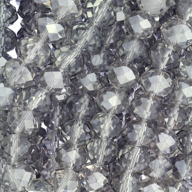 Crystal beads 10x8mm rondelle 72pcs iridescent gray SZSZOP1010N