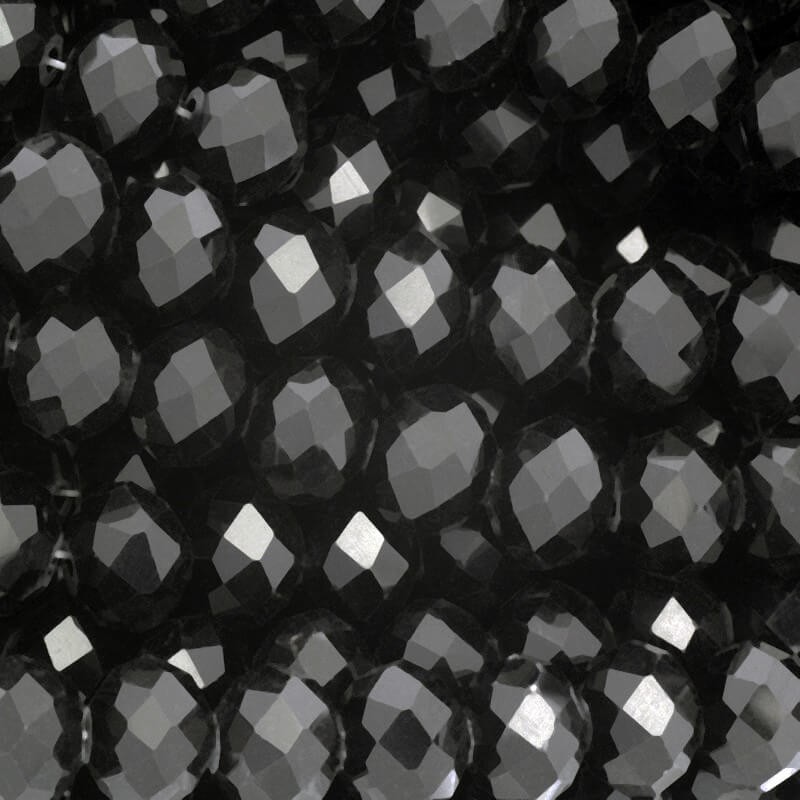 Koraliki kryształki 10x8mm rondelle 72szt czarne  SZSZOP1012N