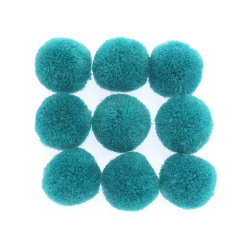 Jewelry accessories pompoms for bracelets 20mm turquoise 4pcs FPO2049