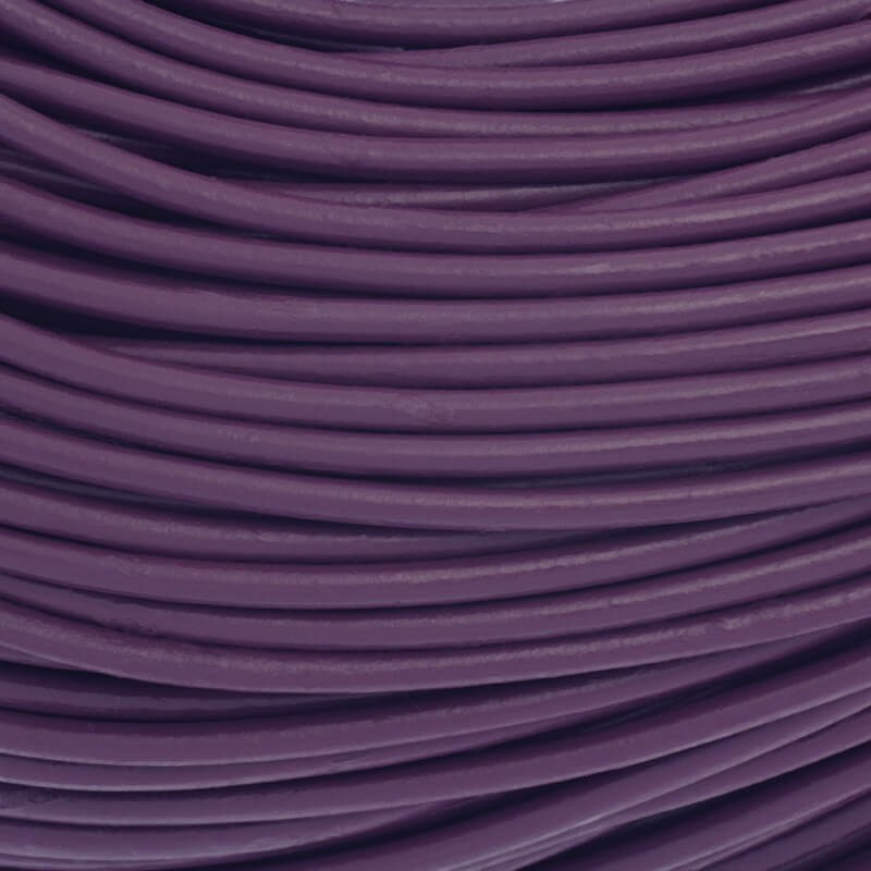 Rzemień skórzany fioletowy 3mm ze szpuli 1m RZ30F01