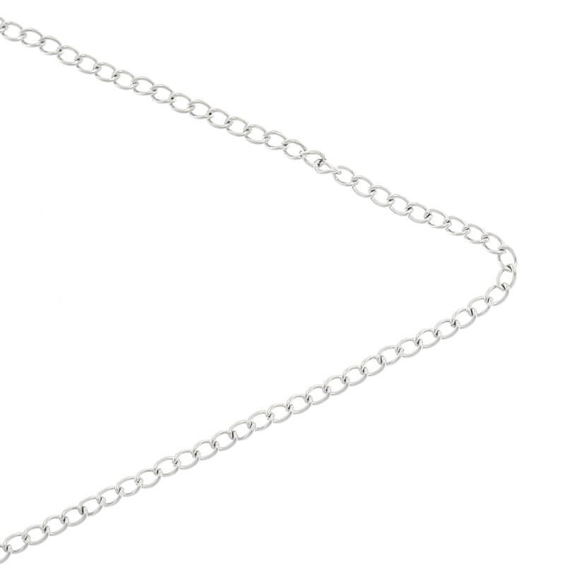 Jewelry chain oval twist platinum 2.5x3.5x0.6mm 1m LL114AS