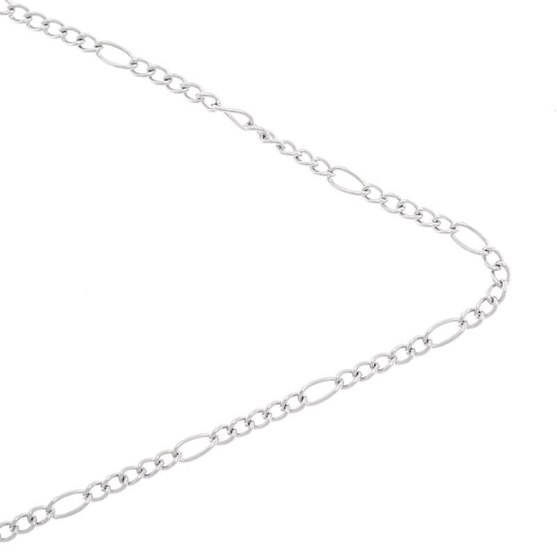 Platinum combination jewelry chain 2.4x2.7 and 2.7x5.8mm 1m LL138AS