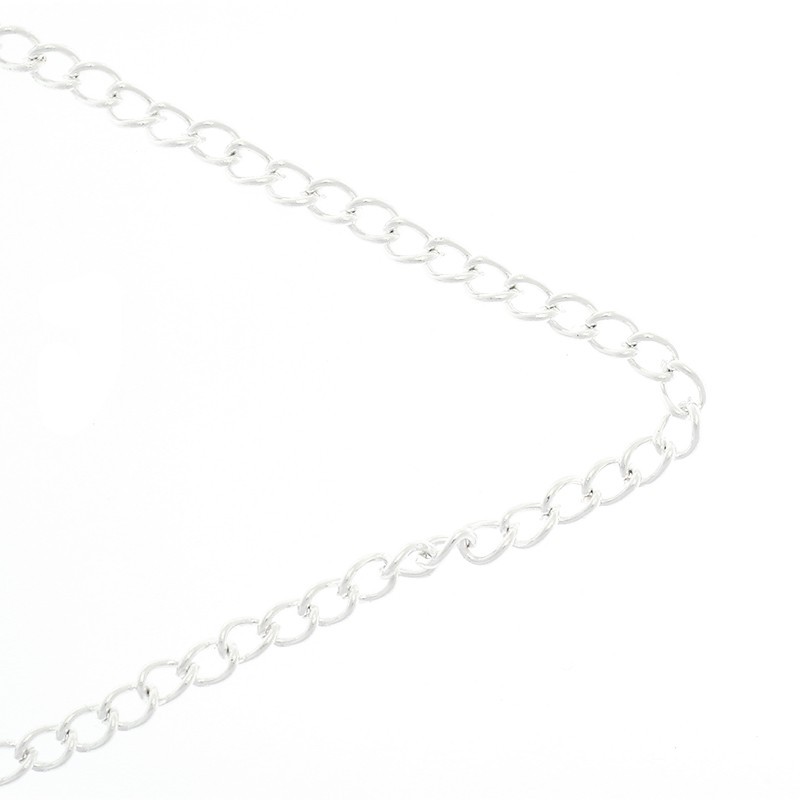 Silver oval twist chains by the meter 4x5.5x1mm 1m LL150SS