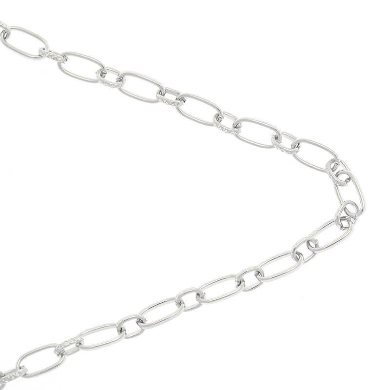 Jewelery combination chain platinum 4x5.3 and 4.4x8.7mm 1m LL141AS