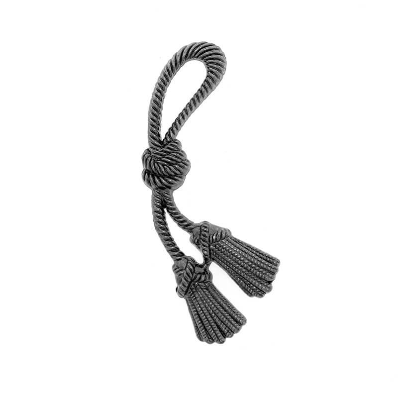 Pendants for jewelry Hammerite, string with a tassel, 1 pc anthracite 86x30mm AAAN05
