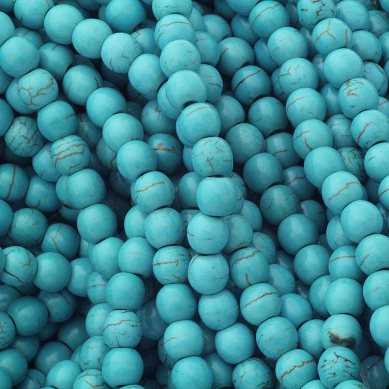 Turquoise howlite beads 6mm beads 66pcs / string HOTUKU06