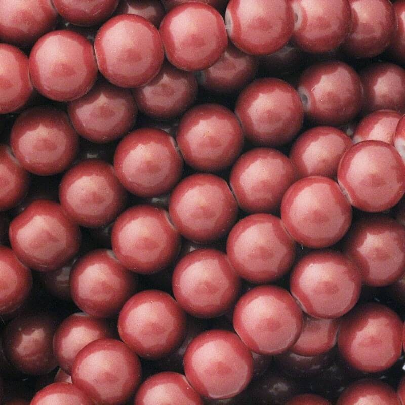 Glass pearl beads 10mm 84 pieces Persian red SZPE1003