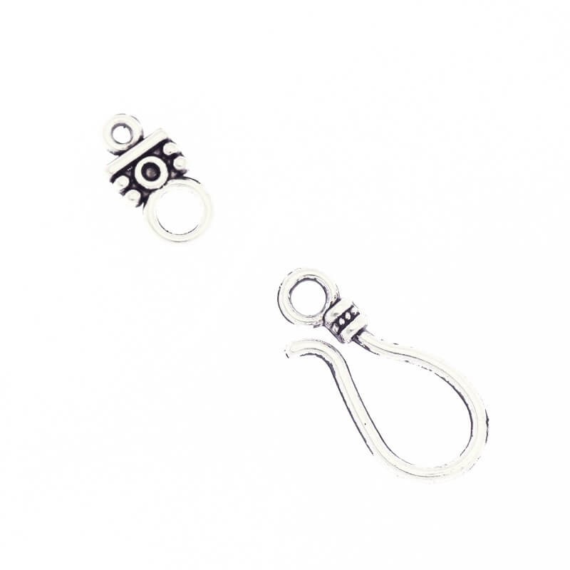 Two-piece clasps for necklaces with a hook, 24x10 and 7x14mm, 1 piece SH208
