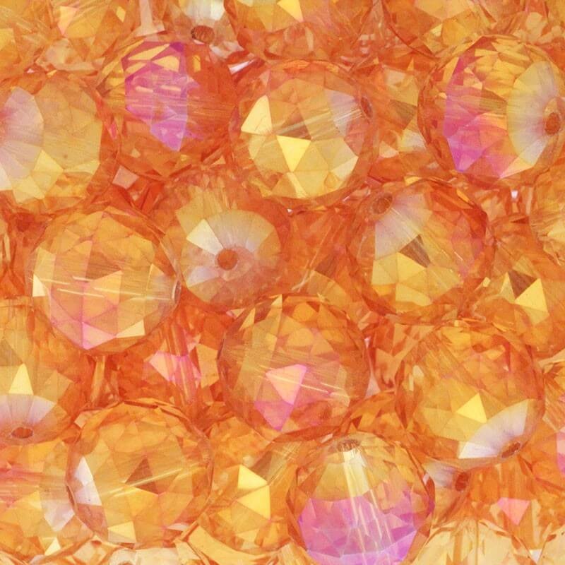 Beads, crystals, balls, 14mm, topaz, ab 2pcs SZSZKU1413