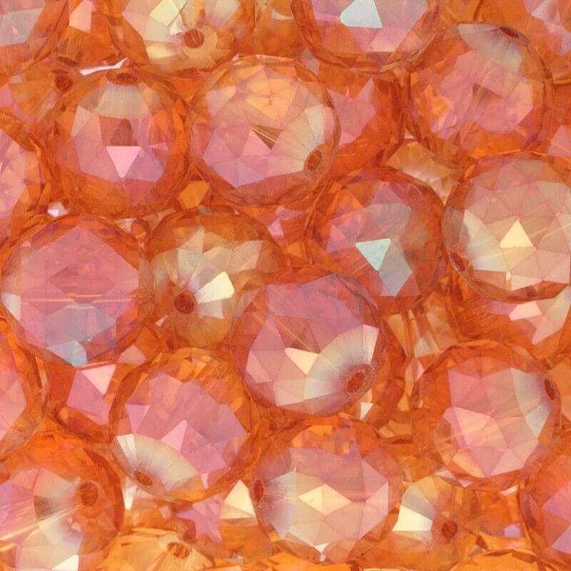 Beads, crystals, balls, 14mm fire opal AB 2pcs SZSZKU1414