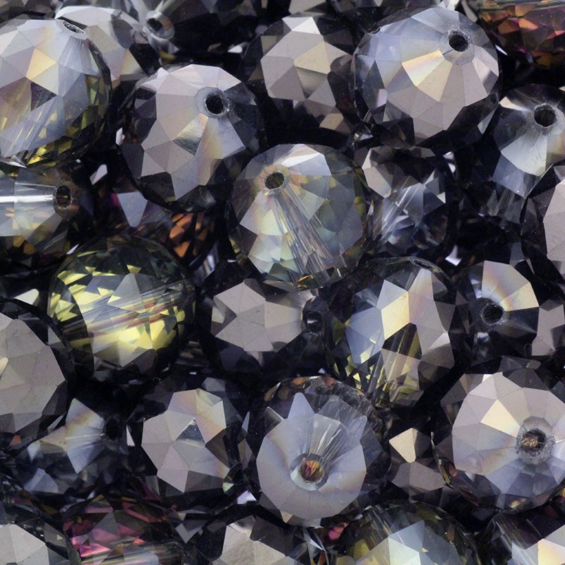 Koraliki kryształki kulki 14mm czarny diament 2szt SZSZKU1420