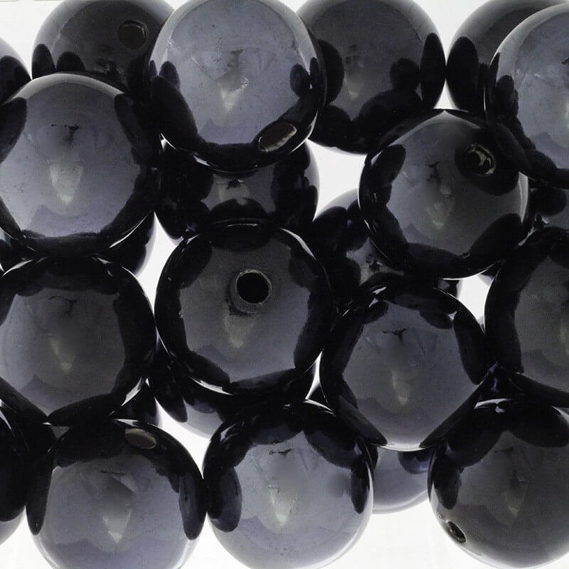 Porcelain balls beads for jewelry black 35mm 1pc CKU35S06DA
