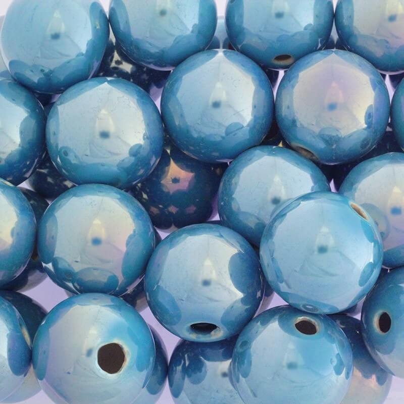 Koraliki ceramiczne puste kule 28mm niebieskie ab 1szt CKU28N06DA