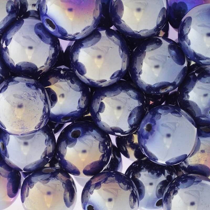 Ceramic beads hollow spheres 28mm cobalt ab 1pc CKU28N05DA