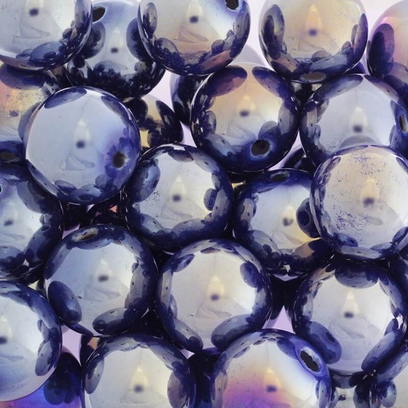 Ceramic beads hollow spheres 28mm cobalt ab 1pc CKU28N05DA