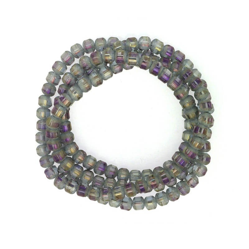 Glass beads crystal balls 6mm sparkling gray / gasoline effect 140pcs SZSZKU0602A