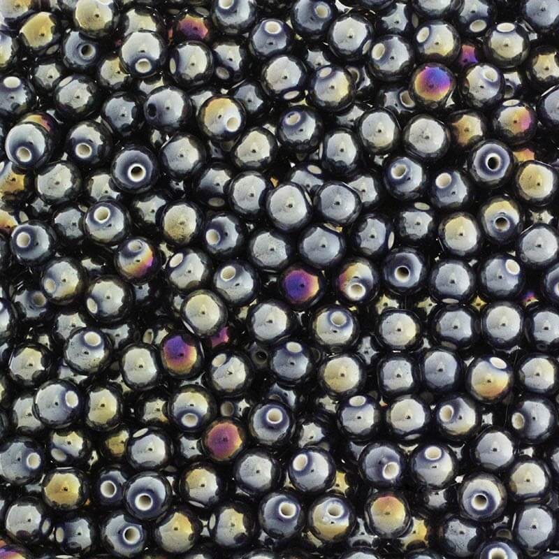 Ceramic beads / balls 8mm garnet ab 2pcs CKU08N07DA