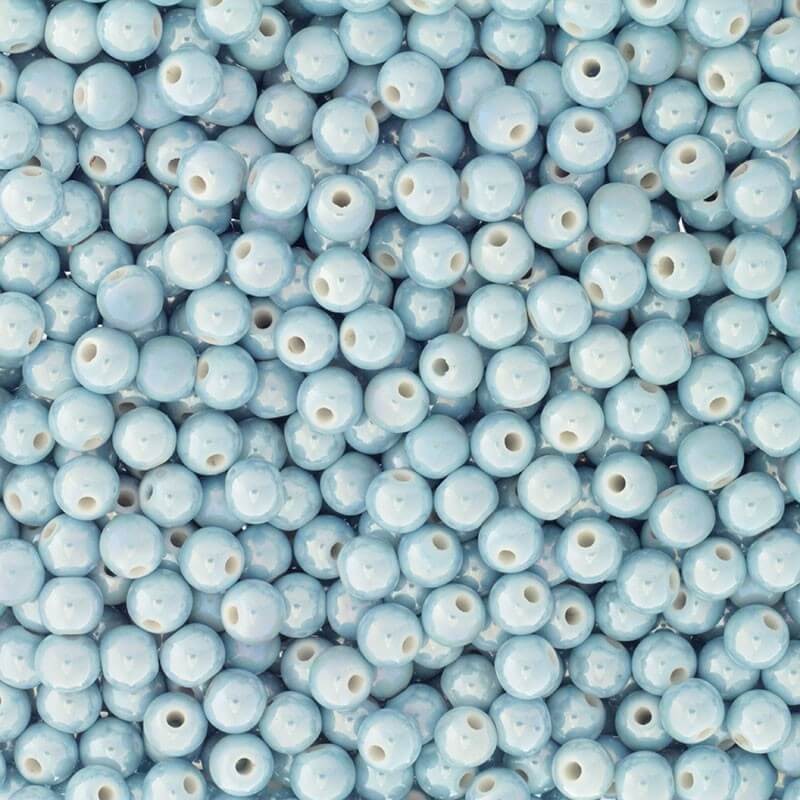 Ceramic beads / balls 8mm very light blue 2pcs CKU08N17DA