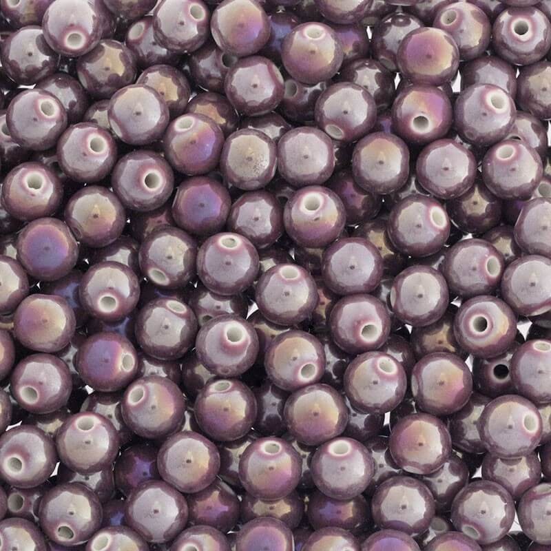 Beads for bracelets / ceramic balls 12mm juicy purple ab 2pcs CKU12F19DA