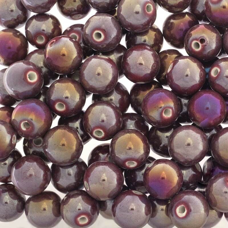 Ceramic beads / balls 16mm burgundy ab 1pc CKU16C13DA