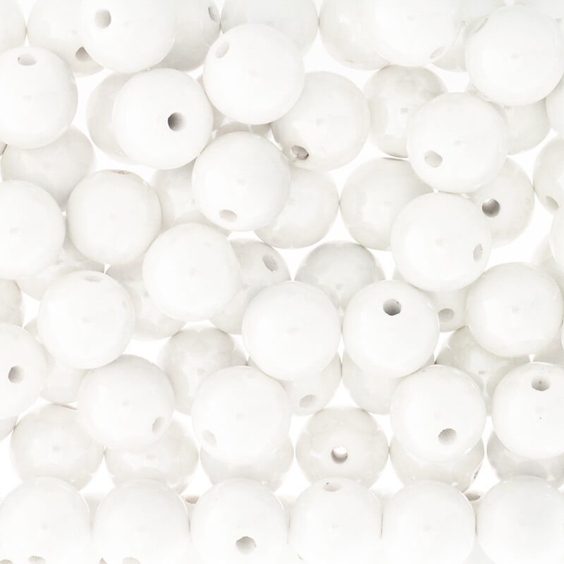 Ceramic beads / balls 16mm Pearl White 1pc CKU16K08DA