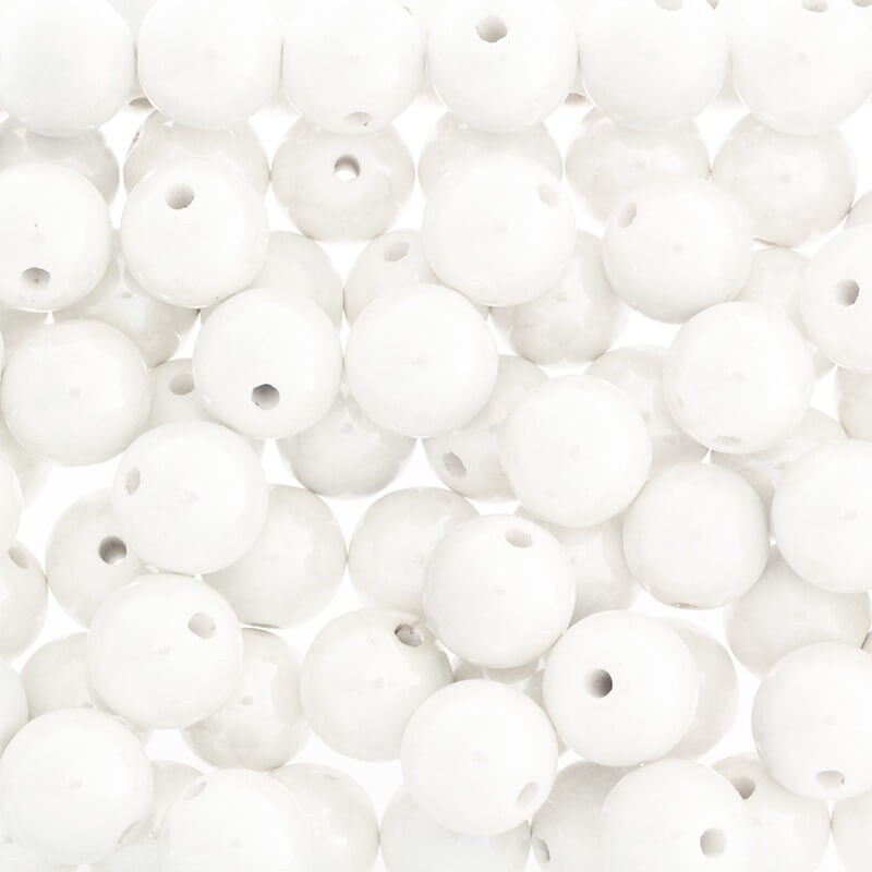 Ceramic beads / balls 16mm Pearl White 1pc CKU16K08DA