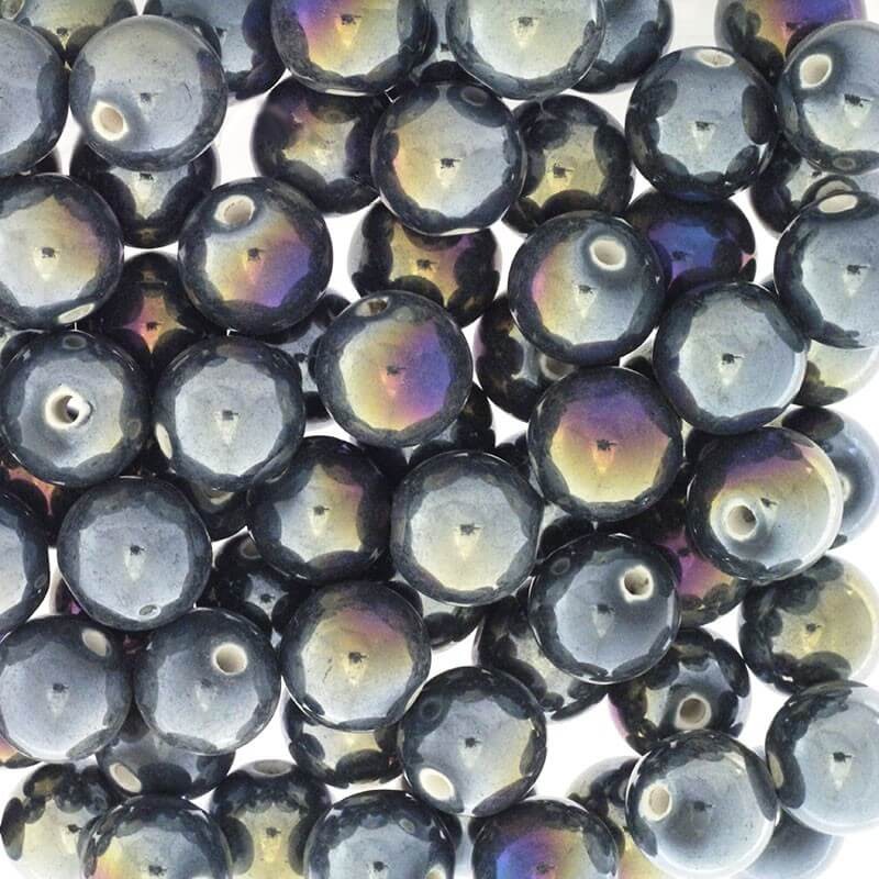 Ceramic beads / balls 16mm warm gray ab 1pc CKU16S13DA