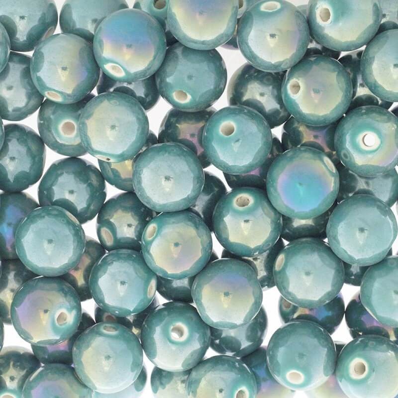 Ceramic beads / balls 16mm turquoise ab 1pc CKU16Z11DA