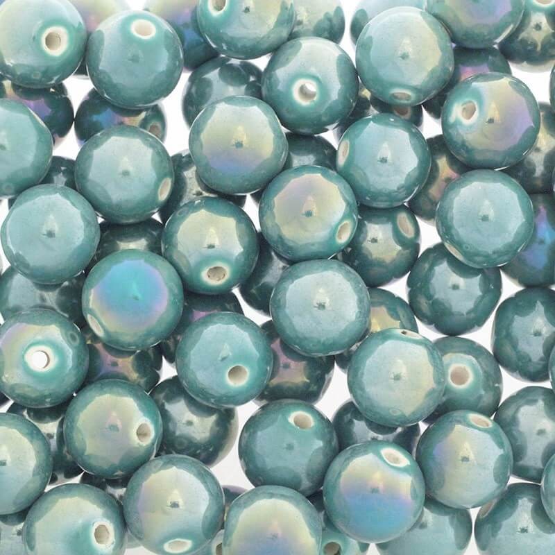 Ceramic beads / balls 16mm turquoise ab 1pc CKU16Z11DA