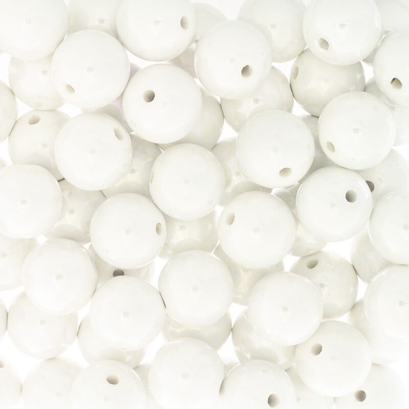 Koraliki / kulki ceramiczne 18mm biała perła 1szt CKU18K08DA