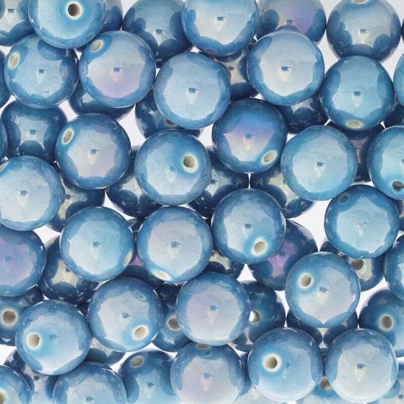 Koraliki / kulki ceramiczne 18mm niebieski ab 1szt CKU18N06DA
