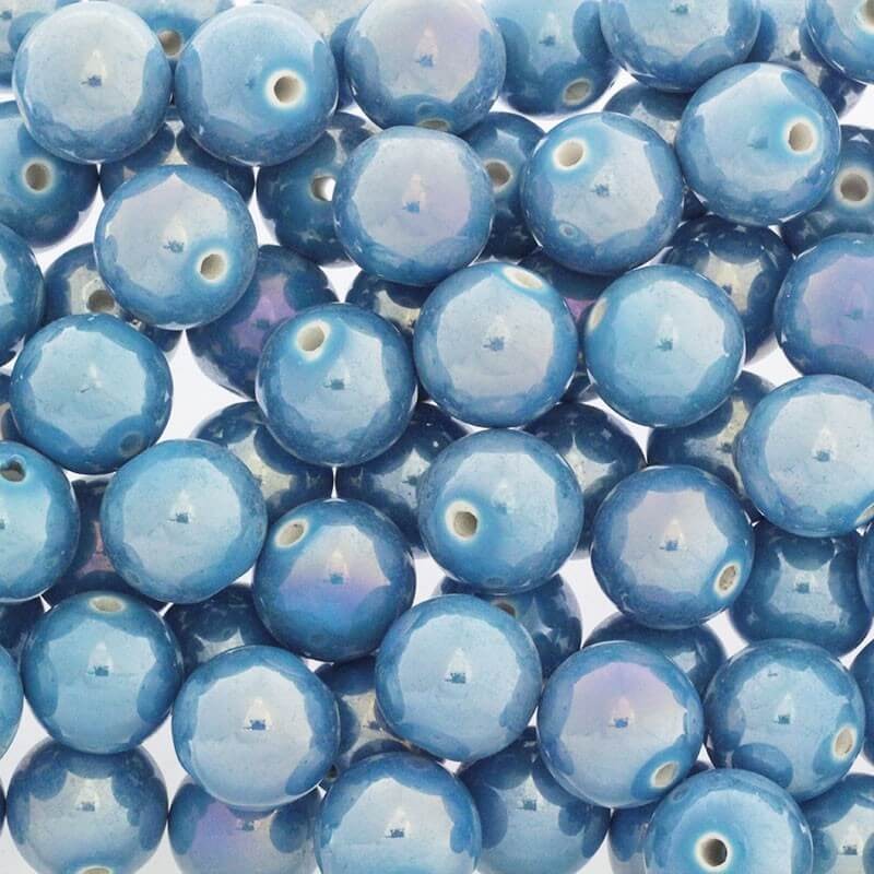 Ceramic beads / balls 18mm blue ab 1pc CKU18N06DA