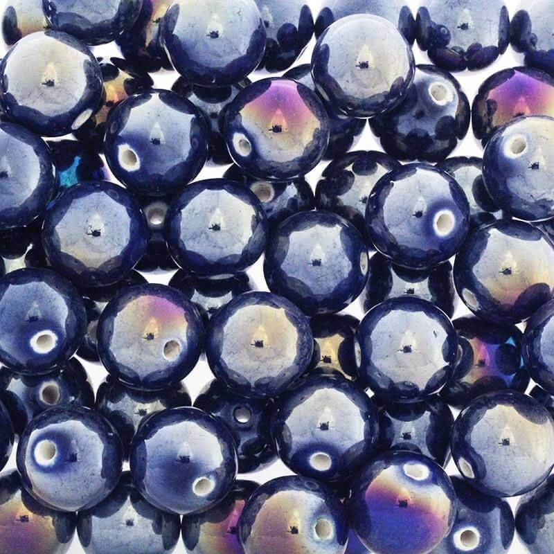 Ceramic beads / balls 18mm cobalt ab 1pc CKU18N05DA