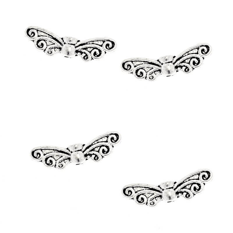 Jewelery spacers wings antique silver 22x7x4mm 4pcs AAS664A