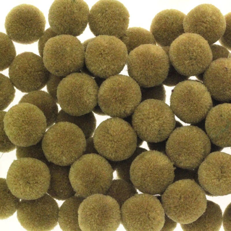 Jewelry pompoms 20mm olive green 4pcs FPO2056